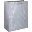 torebka prezentowa opalizujace fale szary partypal 44x31 cm