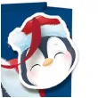 torebka prezentowa pingwinek merry christmas niebieska partypal 18x23x10