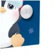torebka prezentowa pingwinek merry christmas niebieska partypal 32x42x12 cm