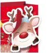 torebka prezentowa renifer merry christmas czerwona partypal 18x23x10