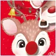 torebka prezentowa renifer merry christmas czerwona partypal 26x32x12 5