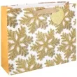 torebka prezentowa sniezynki zloty partypal 23 x 18 cm