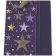 torebka prezentowa swiateczne gwiazdki fioletowa paw 12x37 cm