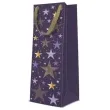 torebka prezentowa swiateczne gwiazdki fioletowa paw 12x37 cm