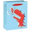 torebka prezentowa wesoly dinozaur niebieska partypal 23 x 18 cm