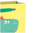 torebka prezentowa wesoly dinozaur zolta partypal 32 x 26 cm