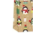 torebka prezentowa xmas pingwiny zlota partypal 18x23x10 cm