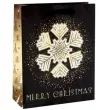 torebka prezentowa xmas sniezka czarna partypal 26x32x12 5 cm