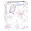 torebka prezentowa xmas sniezki biala partypal 32x42x12 cm