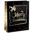 torebka prezentowa xmas zyczenia czarna partypal 26x32x12 5 cm