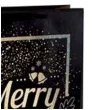 torebka prezentowa xmas zyczenia czarna partypal 32x42x12 cm
