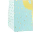 torebka prezentowa zloty kaktus blekitna partypal 23 x 18 cm
