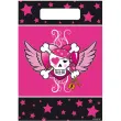 torebki foliowe piracka czaszka girl rozowe folat 25 cm