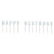 urodzinowe swieczki na tort napis happy birthday blekitne pastelowe 13 szt