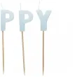 urodzinowe swieczki na tort napis happy birthday blekitne pastelowe 13 szt
