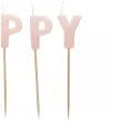 urodzinowe swieczki na tort napis happy birthday rozowe pastelowe 13 szt