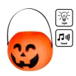 wiaderko na cukierki i slodycze na halloween dynia swiecaca grajaca