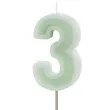 wieczka na tort cyfra 3 zielony partydeco 10 cm