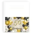 wizytowki na stol 50 urodziny zloto czarne 5x8 cm 10 szt