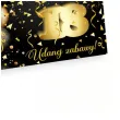 wizytowki na stol winietki dekoracja na 18 urodziny balony zloto czarny 10 szt