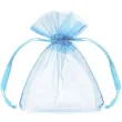 woreczki z organzy sciagane proste blekitne partydeco 10 cm 20 szt