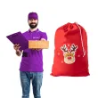worek mikolaja swiateczny renifer czerwony 50 x 80 cm partypal