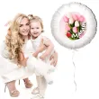 xx balon fol bialy mama i tulipany