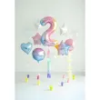 xx balon foliowy cyfra 2 86cm pastelowy teczowy