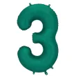 xx balon foliowy cyfra 3 86cm butelkowa zielen