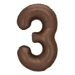 xx balon foliowy cyfra 3 86cm mocca