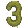 xx balon foliowy cyfra 3 86cm oliwkowy