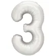 xx balon foliowy cyfra 3 86cm srebrny