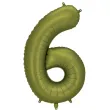 xx balon foliowy cyfra 6 86cm oliwkowy