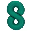 xx balon foliowy cyfra 8 86cm butelkowa zielen