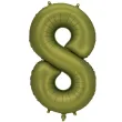xx balon foliowy cyfra 8 86cm oliwkowy