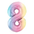 xx balon foliowy cyfra 8 86cm pastelowy teczowy