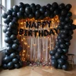 xx balon foliowy happy birthday 340x35cm czarny