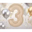 xx balon foliowy smart cyfra 3 matowa latte 92 cm