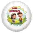 xx balon super dzieciak bialy okragly