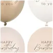 xx balony 30 cm happy birthday mix bezowy 1 op 50 szt