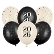 xx balony 30 cm happy new year 2026 pastel mix 1 op 6 szt