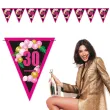 xx baner flagi 30 urodziny roz baloniki