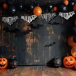 xx baner halloween nietoperz szaro czarny