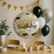 xx bfk balon foliowy happy birthday black gold
