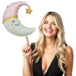 xx bfk balon foliowy ksiezyc rozowa czapeczka 56x68 cm