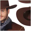 xx brown synthetic leather cowboy hat
