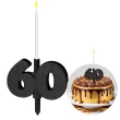 xx cyfra pod wieczke na tort liczba 60 czarny brokat