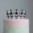 xx dekoracja na tort korona czarna z czarnymi krysztalkami 10 cm