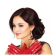 xx metallized gloves 44 cm red