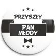 xx przypinka kawalerski przyszly pan mlody bialy